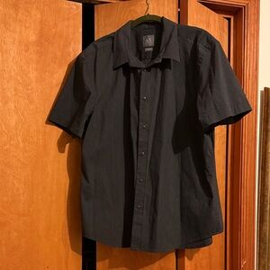 A/X Armani Exchange Black Short-Sleeve Button-Up Shirt XLarge
